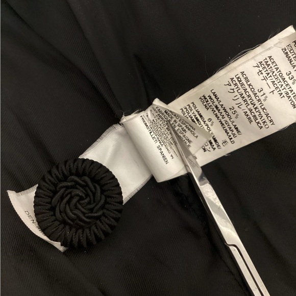 Zara Fur Trim Button Front Belted Long Coat in Black/Silver Metallic Size L - Picture 14 of 16